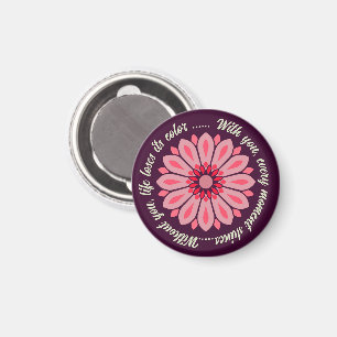 AIMANT CADEAU MODERNE DE FLEURS COLORÉ FILLE SOEUR MOM