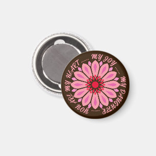 AIMANT CADEAU MODERNE FLEUR DE MAMAN PAPA SOEUR FILS PATR