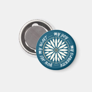 AIMANT CADEAU MODERNE FLEUR DE MAMAN PAPA SOEUR FILS PATR