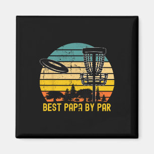 Aimant Cadeau Papa Vintage Disc Golf - Meilleur Papa Par