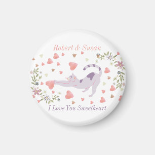 Aimant Cadeau personnalisé d'amour pour chat pour la Sain