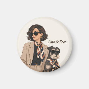 Aimant "Cadeau personnalisé pour maman de chien" "Proprié