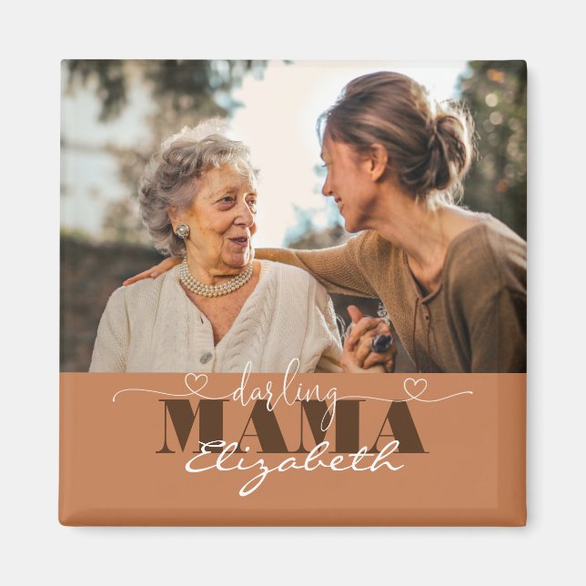 Aimant Cadeau photo Darling Mama pour maman (Devant)
