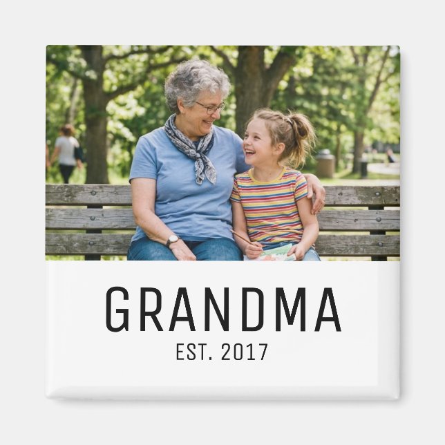 Aimant Cadeau Photo de Grand-mère (Devant)