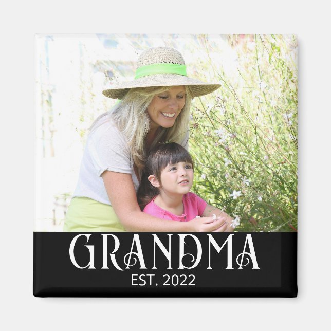 Aimant Cadeau Photo de Grand-mère (Devant)