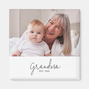 Aimant Cadeau photo de grand-mère établie