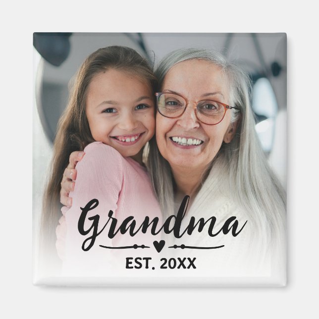 Aimant Cadeau photo de grand-mère établie  (Devant)