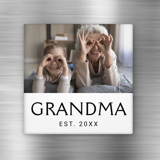 Aimant Cadeau photo de grand-mère établie (Créateur téléchargé)