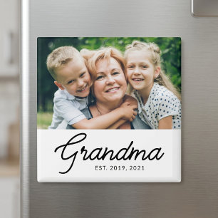 Aimant Cadeau photo de grand-mère établie