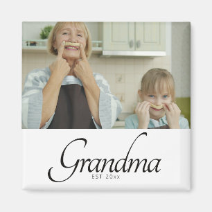 Aimant Cadeau photo de grand-mère établie