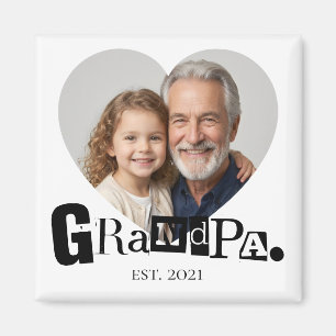 Aimant Cadeau Photo de Grand-Père Établie Pour Grand-Père