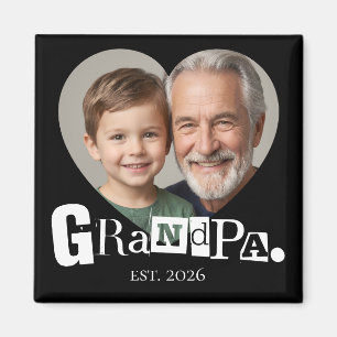 Aimant Cadeau Photo de Grand-Père Établie Pour Grand-Père