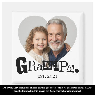 Aimant Cadeau Photo de Grand-Père Établie Pour Grand-Père