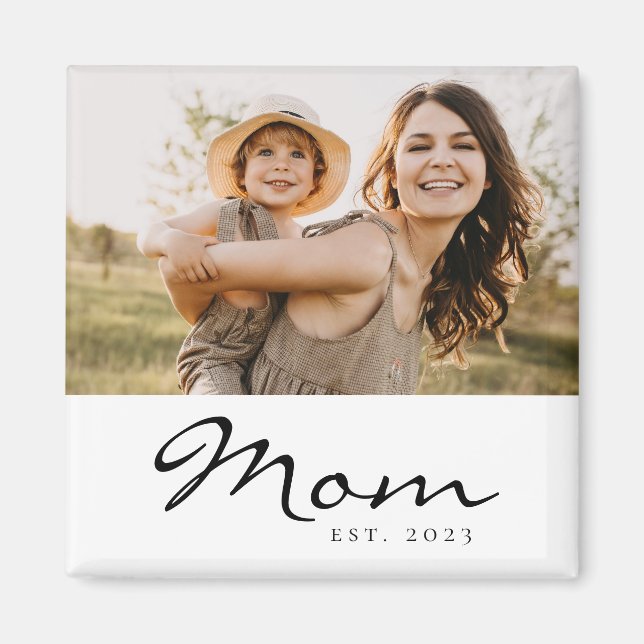 Aimant Cadeau Photo de Maman (Devant)