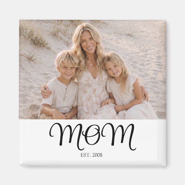 Aimant Cadeau Photo de Maman (Devant)