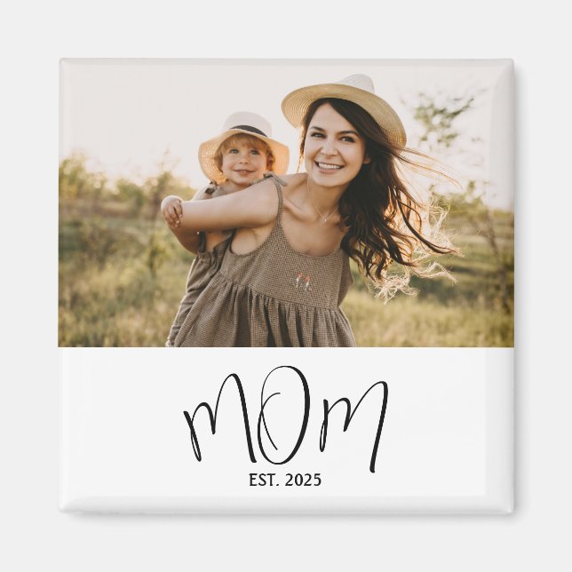 Aimant Cadeau Photo de Maman (Devant)