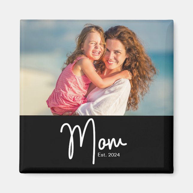 Aimant Cadeau Photo de Maman Créé (Devant)