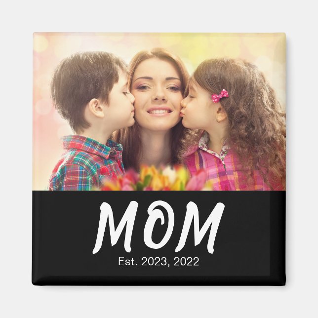 Aimant Cadeau photo de maman établi (Devant)