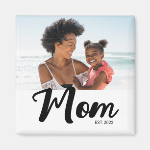 Aimant Cadeau Photo de Maman Établie