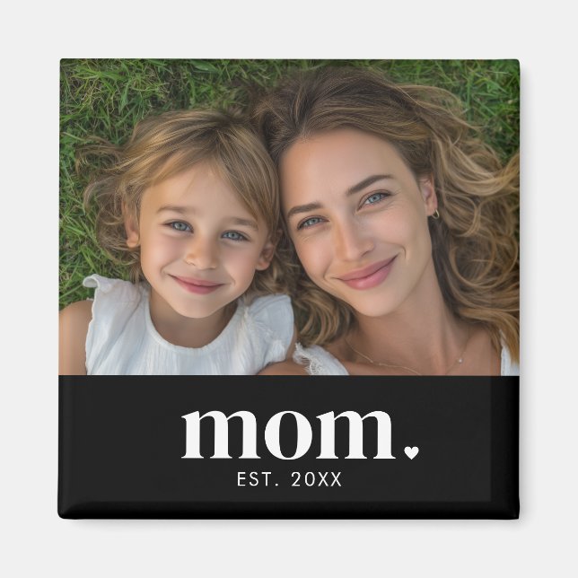 Aimant Cadeau Photo de Maman Établie  (Devant)