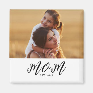 Aimant Cadeau Photo de Maman Établie