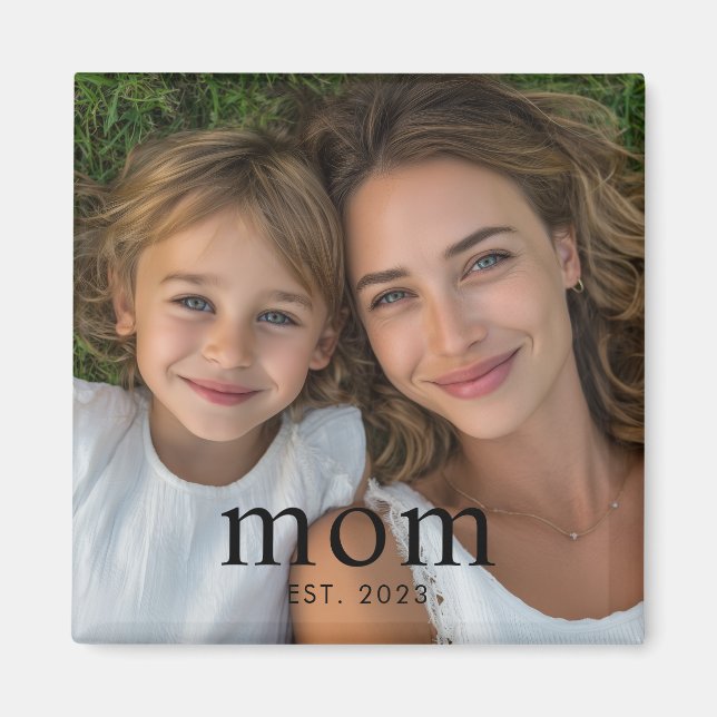 Aimant Cadeau Photo de Maman Établie  (Devant)