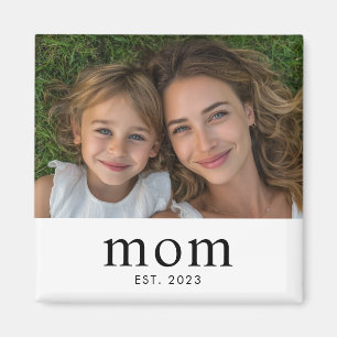 Aimant Cadeau Photo de Maman Établie