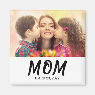 Aimant Cadeau Photo de Maman Établie