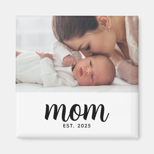 Aimant Cadeau Photo de Maman Établie (Devant)