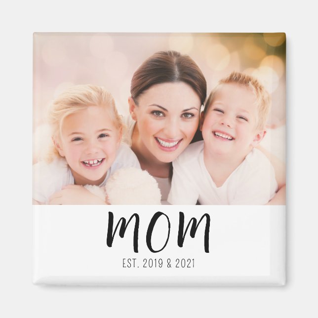 Aimant Cadeau Photo de Maman Établie (Devant)