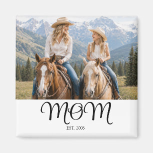 Aimant Cadeau Photo de Maman Établie