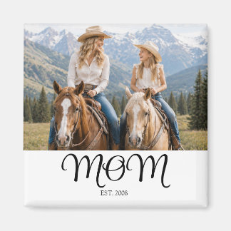 Aimant Cadeau Photo de Maman Établie
