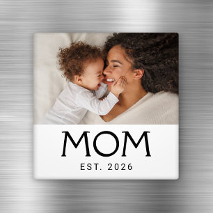 Aimant Cadeau Photo de Maman Établie