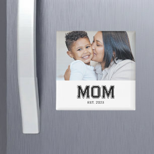 Aimant Cadeau Photo de Maman Établie