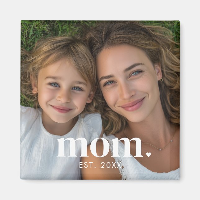 Aimant Cadeau Photo de Maman Établie  (Devant)