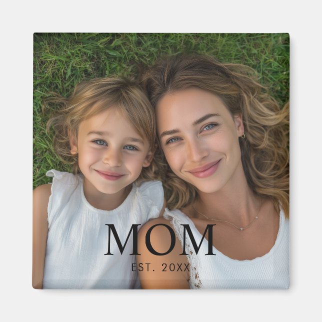 Aimant Cadeau Photo de Maman Établie  (Devant)