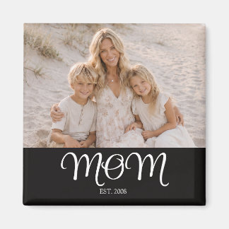 Aimant Cadeau Photo de Maman Établie