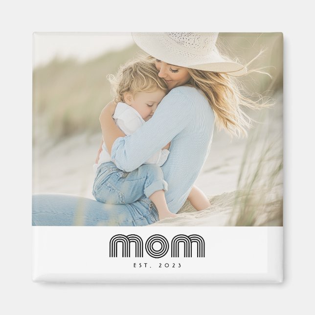 Aimant Cadeau Photo de Maman Établie (Devant)