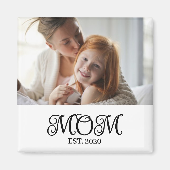 Aimant Cadeau Photo de Maman Établie (Devant)