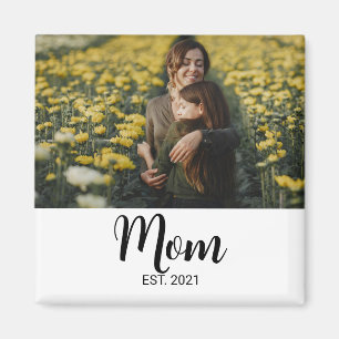 Aimant Cadeau Photo de Maman Établie