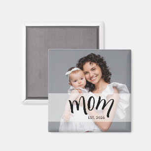 Aimant Cadeau photo de maman établie pour nouvelle mère