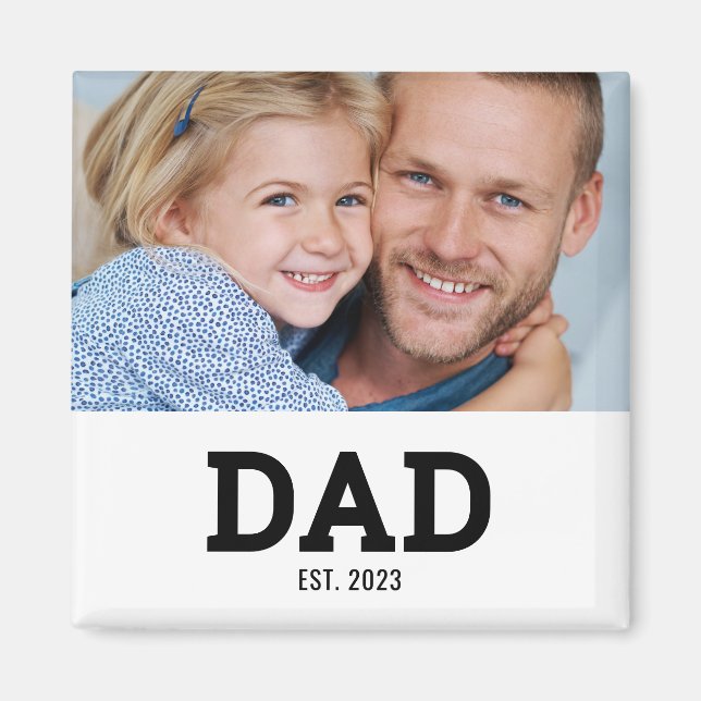 Aimant Cadeau Photo de Papa Créé (Devant)