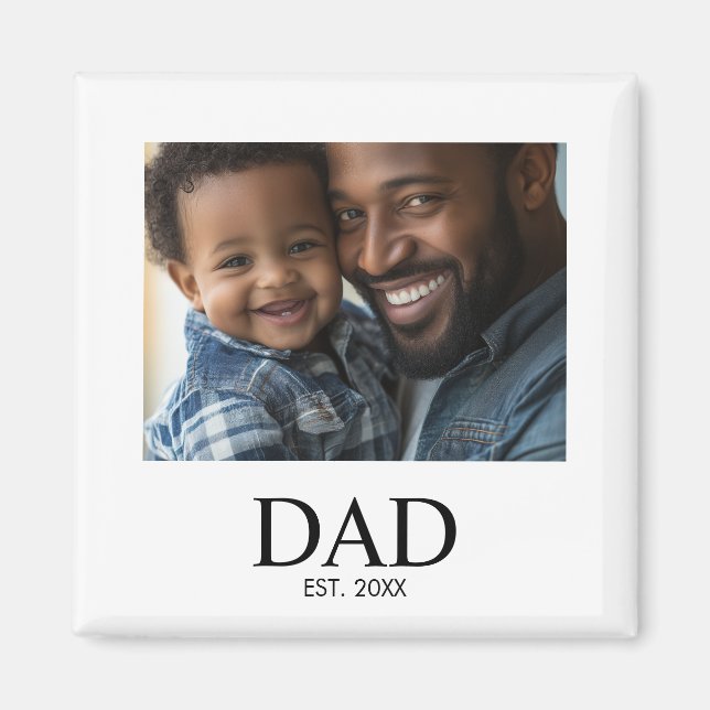 Aimant Cadeau Photo de Papa Établie  (Devant)