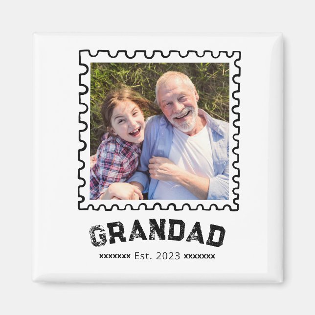 Aimant Cadeau Photo de Papy (Devant)