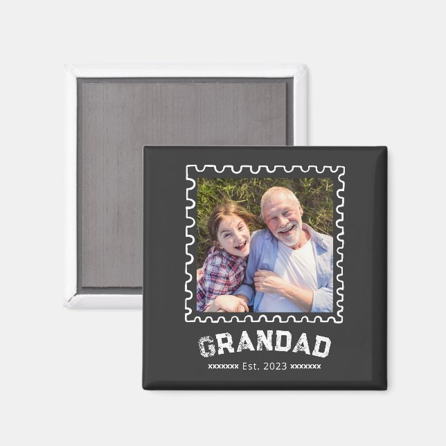 Aimant Cadeau Photo de Papy (Recto/Verso)