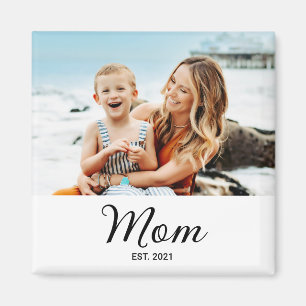 Aimant Cadeau Photo Établi Maman