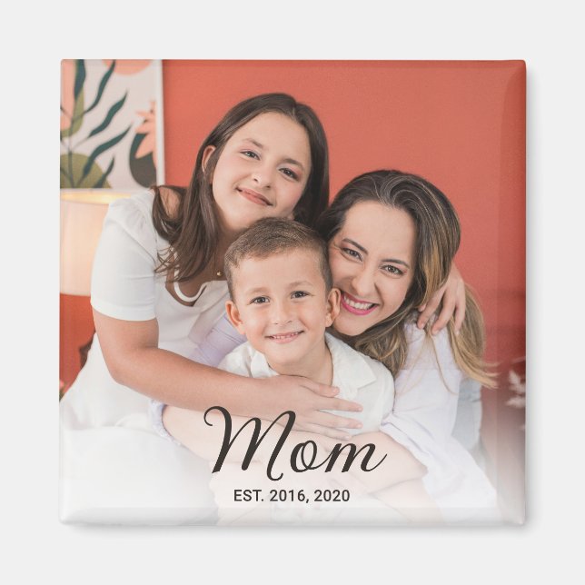 Aimant Cadeau photo établi par maman (Devant)