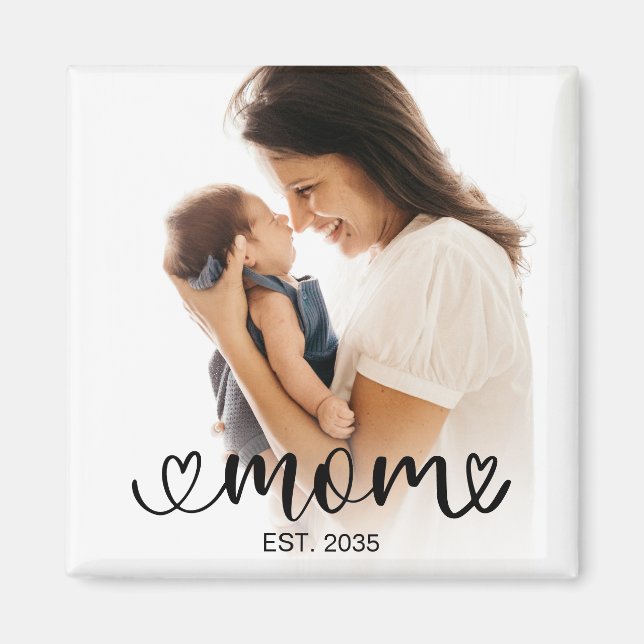 Aimant Cadeau photo établi par maman (Devant)