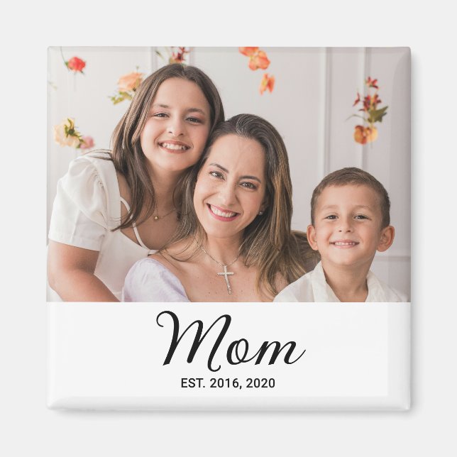 Aimant Cadeau photo établi par maman (Devant)