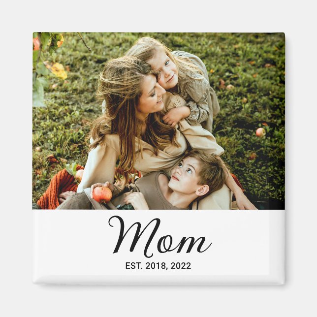 Aimant Cadeau Photo Établie Maman (Devant)